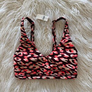 Aerie Goals Plunge Sports Bra Maplewood Size XS
